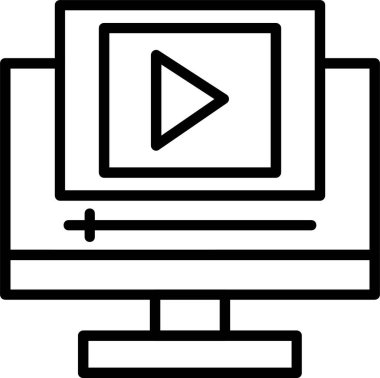 Video Öğretim web simgesi vektör illüstrasyonu