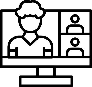 Çevrimiçi Ders web simgesi vektör illüstrasyonu