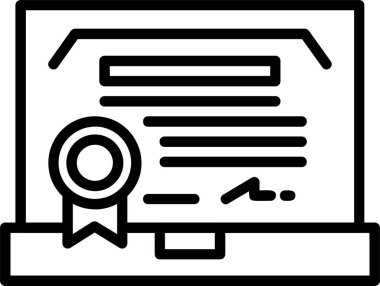 Çevrimiçi Sertifika Web simgesi vektör çizimi