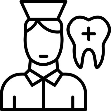 Dişçi web simgesi vektör illüstrasyonu