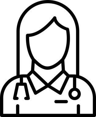 Kadın Doktor Web simgesi vektör illüstrasyonu