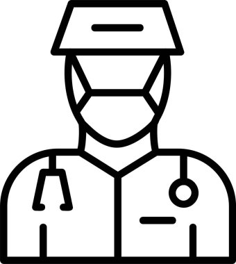 Kadın Cerrah Web simgesi vektör illüstrasyonu