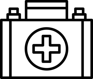 İlk yardım kiti web simgesi vektör illüstrasyonu