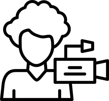 Kamera Operatörü Web simgesi, vektör illüstrasyonu