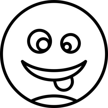 Zany Face vektör çizimi beyaz arkaplanda izole edildi