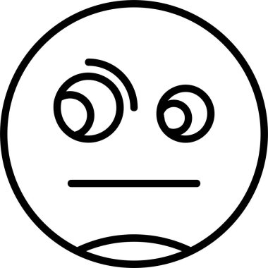 Beyaz arkaplanda izole edilmiş Yükseltilmiş Kaşlı vektör illüstrasyonuna sahip yüz