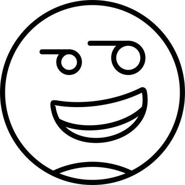 Sırıtan Yüz vektör çizimi beyaz arkaplanda izole edildi