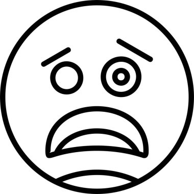 Gülünmeyen Yüz vektör çizimi beyaz arkaplanda izole edildi