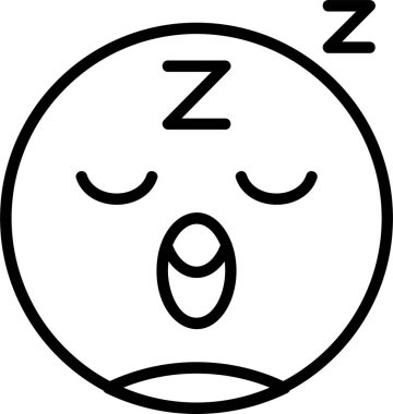 Uykulu Yüz vektör çizimi beyaz arkaplanda izole edildi