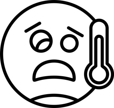 Termometre ağ ikonu vektör çizimi ile yüz yüze