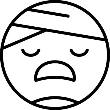 Baş Bandaj Web ikonu vektör illüstrasyonuyla yüz