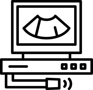Ultrasonografi web simgesi vektör illüstrasyonu