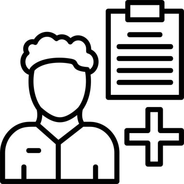 Hasta İnceleme Web simgesi vektör illüstrasyonu