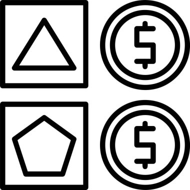 Oyun Para web simgesi vektör çizimi