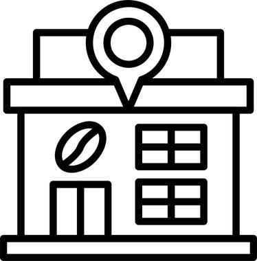 Kafe Konumu Web simgesi vektör illüstrasyonu