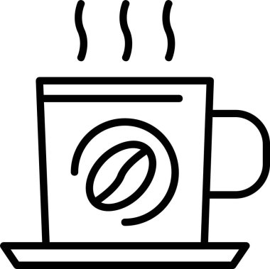 kahve fincanı simgesi, vektör illüstrasyonu 