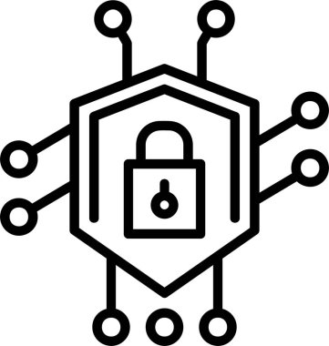 güvenlik web simgesi vektör illüstrasyonu