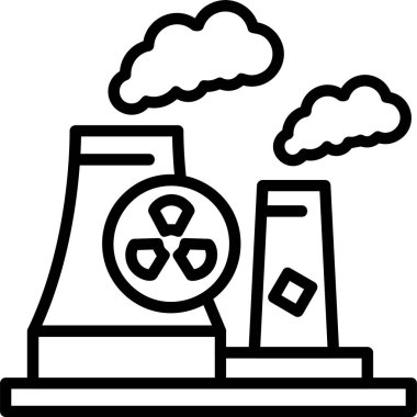 Nükleer Enerji Ağ ikonu vektör çizimi