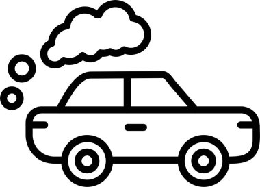 Araba Kirliliği Web simgesi vektör illüstrasyonu