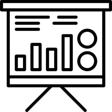 İş Sunumu Web simgesi vektör illüstrasyonu