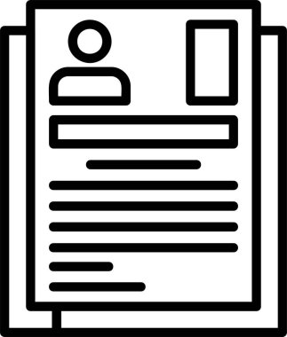 Müfredat Vitae Web simgesi vektör illüstrasyonu