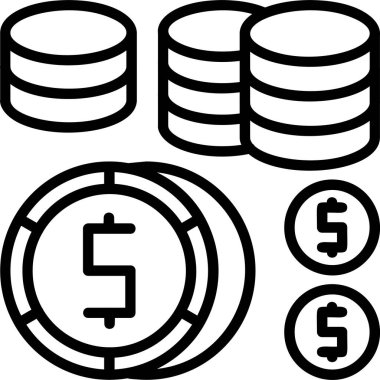 Bozuk paralar web simgesi vektör illüstrasyonu