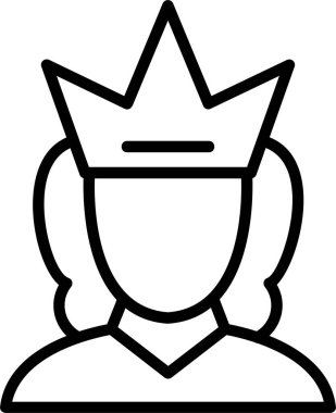 Kraliçe Web simgesi vektör illüstrasyonu