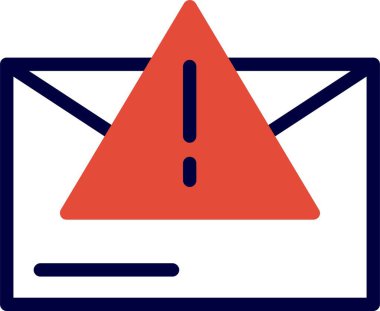 Uyarı üçgenli zarf. Web basit simgesi illüstrasyonu