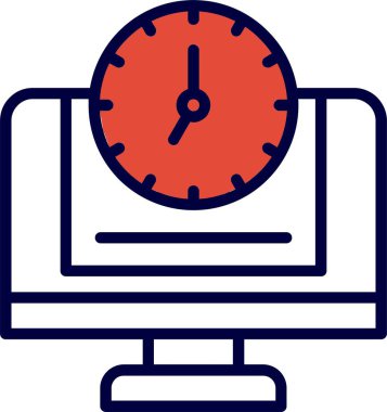 24 / 7 İzleme simgesi, vektör illüstrasyonu 