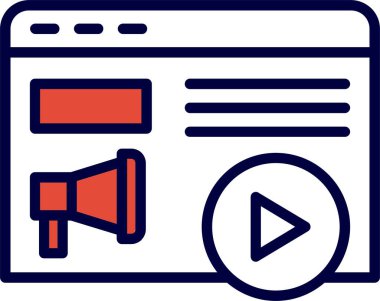 İçerik Pazarlama simgesi, vektör illüstrasyonu 