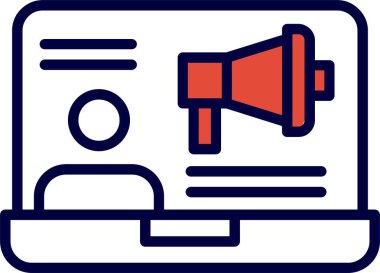 Çevrimiçi Etki Simgesi, Vektör İllüstrasyonu 