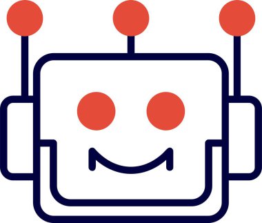 Robot. Web basit simgesi illüstrasyonu