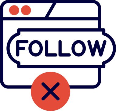 Takip yok. Web basit simgesi illüstrasyonu