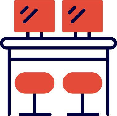 Ortak Çalışma Alanı simgesi, vektör basit illüstrasyon