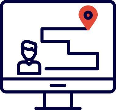 Müşteri Seyahati Harita simgesi, vektör basit illüstrasyon