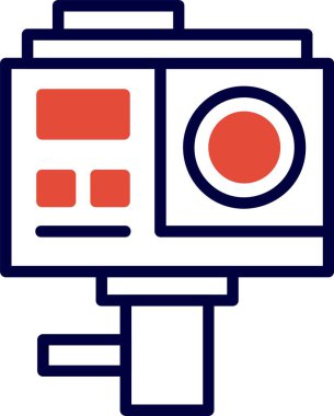 Eylem Kamerası Web simgesi vektör illüstrasyonu