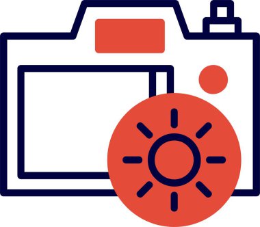 Kamera Parlaklığı Web simgesi vektör illüstrasyonu