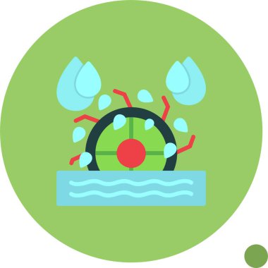 Water Mill ağ simgesi vektör illüstrasyonu