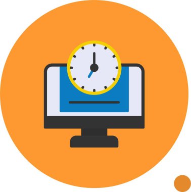 24 7 İzleme Web simgesi vektör illüstrasyonu