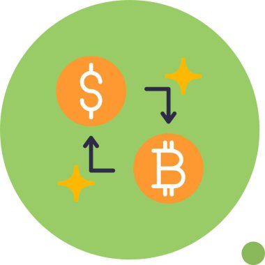 Para Birimi Değişimi Web simgesi vektör çizimi