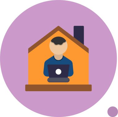 House Oturan Web simgesi vektör illüstrasyonu