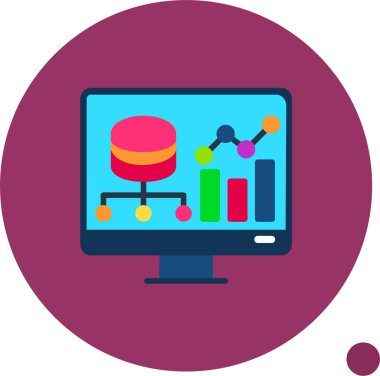 Bilgisayar simgesi, vektör illüstrasyonu üzerinde sürülen veri 