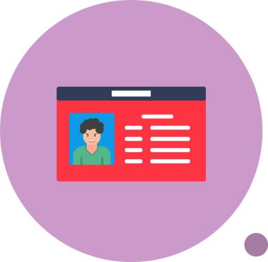 Kimlik kartı web simgesi vektör çizimi