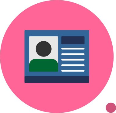 Passport Fotoğraf Web simgesi vektör illüstrasyonu