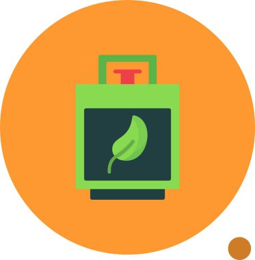 Biyogaz Silindiri ağ ikonu vektör illüstrasyonu