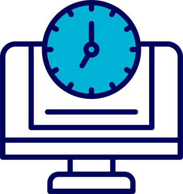 24 7 İzleme Web simgesi vektör illüstrasyonu