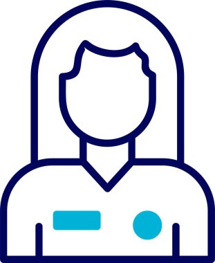 Kadın Öğrenci Web simgesi vektör illüstrasyonu