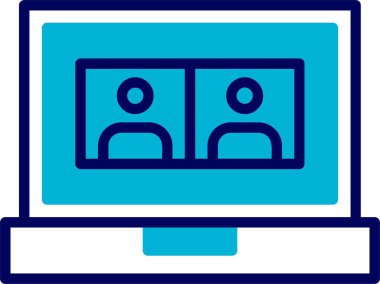 Çevrimiçi Buluşma Web simgesi vektör illüstrasyonu