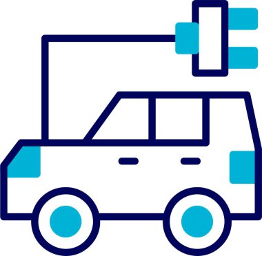 Elektrikli Otomobil Web simgesi vektör illüstrasyonu