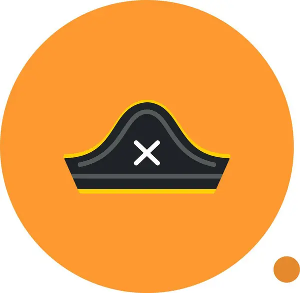 Korsan Şapkası web simgesi vektör illüstrasyonu